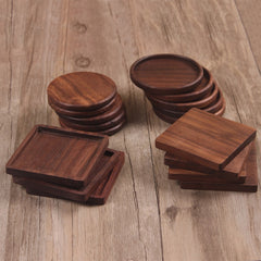 Tea Coffee Cup Pad Placemats Decor Walnut Wood Coasters