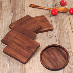 Tea Coffee Cup Pad Placemats Decor Walnut Wood Coasters