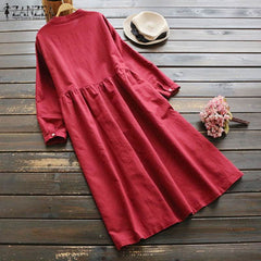 Women Long Sleeve Sundress Kafta