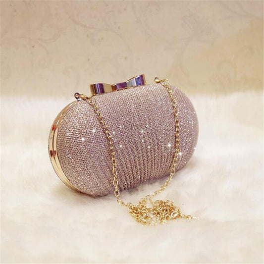 Golden Evening Clutch Bag Women Bags Wedding Shiny Handbags
