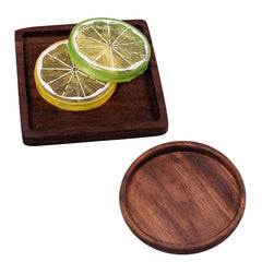 Tea Coffee Cup Pad Placemats Decor Walnut Wood Coasters