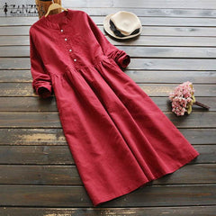 Women Long Sleeve Sundress Kafta