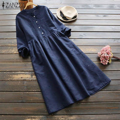 Women Long Sleeve Sundress Kafta