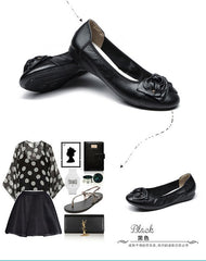 Plus Size Spring\Autumn Genuine Leather Shoes Woman Flats Work