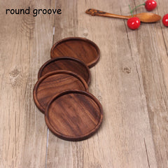 Tea Coffee Cup Pad Placemats Decor Walnut Wood Coasters