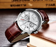 Watches Mens Casual Leather Quartz Business