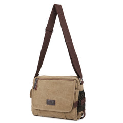 Casual Canvas Men Small Shoulder Bag Vintage Satchel Retro Crossbody