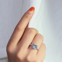 CC Heart Rings Jewelry Cubic Zirconia Stone Elegant Ring Accessories