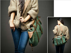 Unisex Retro Canvas Leather messenger bags Men Crossbody Bag