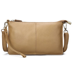 Women Genuine Leather Day Clutches Candy Color Shoulder Bags