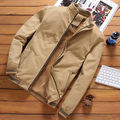 Autumn Mens Bomber Jackets Casual Male Outwear Fleece Thick