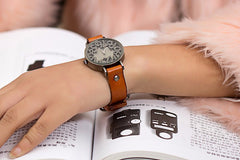 Vintage Digital Hollow Genuine Cow Leather Strap Watches
