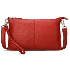 Women Genuine Leather Day Clutches Candy Color Shoulder Bags