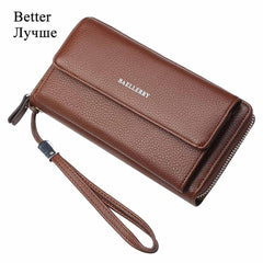 PU Leather Men Clutch Wallets Zipper Large Capacity Hand Strap Men Wallet