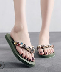 flat comfortable beach shoes Non-slip soft bottom Casual flip flops