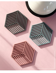 1PC Silicone Tableware Insulation Mat Coaster Cup Hexagon Mats