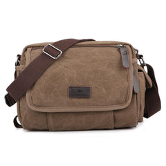 Casual Canvas Men Small Shoulder Bag Vintage Satchel Retro Crossbody