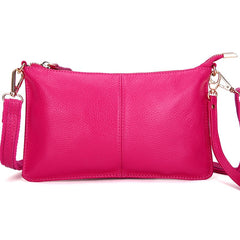 Women Genuine Leather Day Clutches Candy Color Shoulder Bags