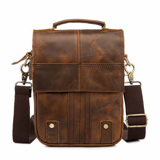 Leather Male Casual Design Shoulder Messenger bag Cowhide Fashion Cross-body