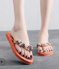 flat comfortable beach shoes Non-slip soft bottom Casual flip flops