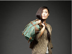 Unisex Retro Canvas Leather messenger bags Men Crossbody Bag