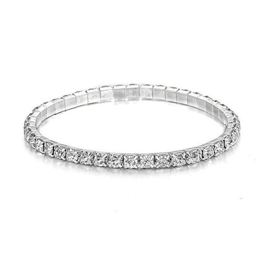 Bangle Stretch Bling Single Row Rhinestones Bracelets