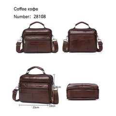Men Genuine Leather Shoulder Bag Fashion Zipper Shoulder Messenger