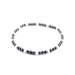 Magnetic Hematite Round Beads Beaded Anklet 4MM