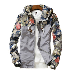 Women Hooded Jackets Floral Causal Windbreaker Women Basic Jackets