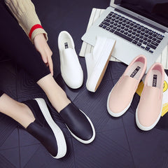 Leather Shoes Spring Trend Casual Flats Sneakers Female