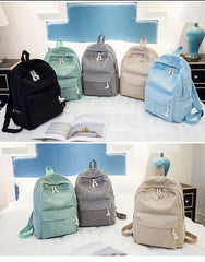 College Style Soft Fabric Backpack School Bag Female Corduroy Design