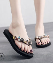 flat comfortable beach shoes Non-slip soft bottom Casual flip flops