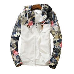 Women Hooded Jackets Floral Causal Windbreaker Women Basic Jackets