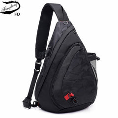 waterproof fabric male crossbody bag small black camouflage