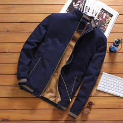 Autumn Mens Bomber Jackets Casual Male Outwear Fleece Thick