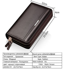 Men Wallets with Coin Pocket Long Zipper Coin Purse