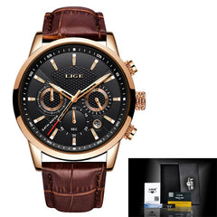 Men Watches Fashion Leather Waterproof Luminous Quartz Wristwatch