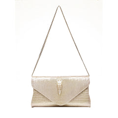 Crocodile pattern cow leather women clutch bag shoulder bag