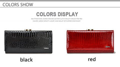 Genuine Leather Women Wallet Long Zipper Wallet