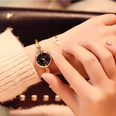 Fashion Gold Bangle Bracelet Women Watches Stainless Steel Retro Ladies Quartz