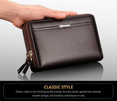 Men Wallets with Coin Pocket Long Zipper Coin Purse