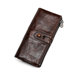 Men Purses Long Zipper Genuine Leather Male Clutch Bags