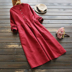 Women Long Sleeve Sundress Kafta