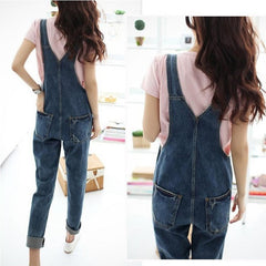 Sleeveless Overalls Cool Denim Jumpsuit Ripped Holes Casual Ripped Mom Jeans