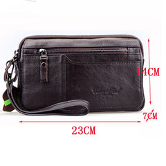 Business Clutch Wallet Real Leather Wrist Money Bags First Layer