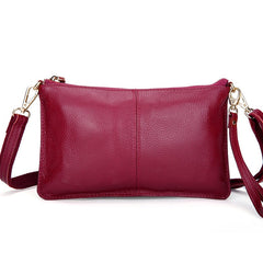 Women Genuine Leather Day Clutches Candy Color Shoulder Bags
