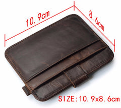 Men Genuine Leather Slim Wallet Male Small Purse Mini