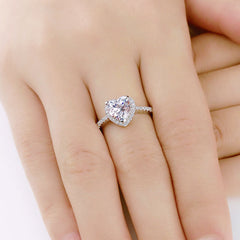 CC Heart Rings Jewelry Cubic Zirconia Stone Elegant Ring Accessories