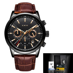 Men Watches Fashion Leather Waterproof Luminous Quartz Wristwatch