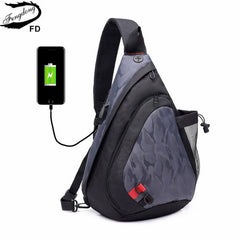 waterproof fabric male crossbody bag small black camouflage